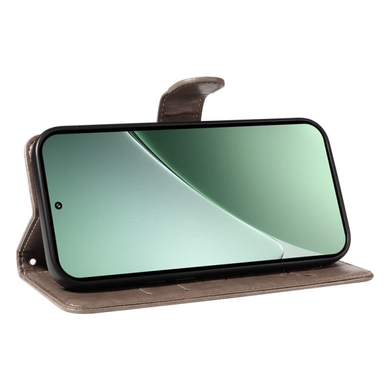 Bőrtok Xiaomi 15 Pro Virág- És Pillangóminta