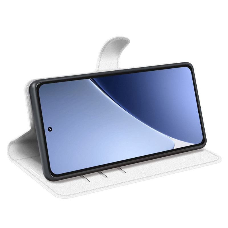 Kinyitható Bőrtok Xiaomi 15 Pro Klasszikus Licsi Műbőr