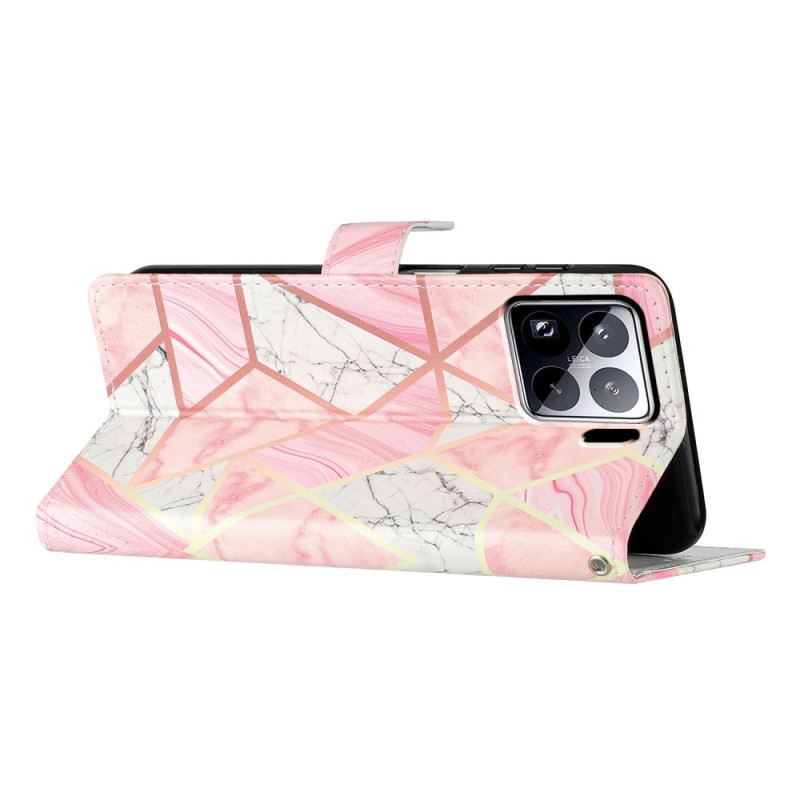 Lederhüllen Für Xiaomi 15 Pro Rosa Marmor