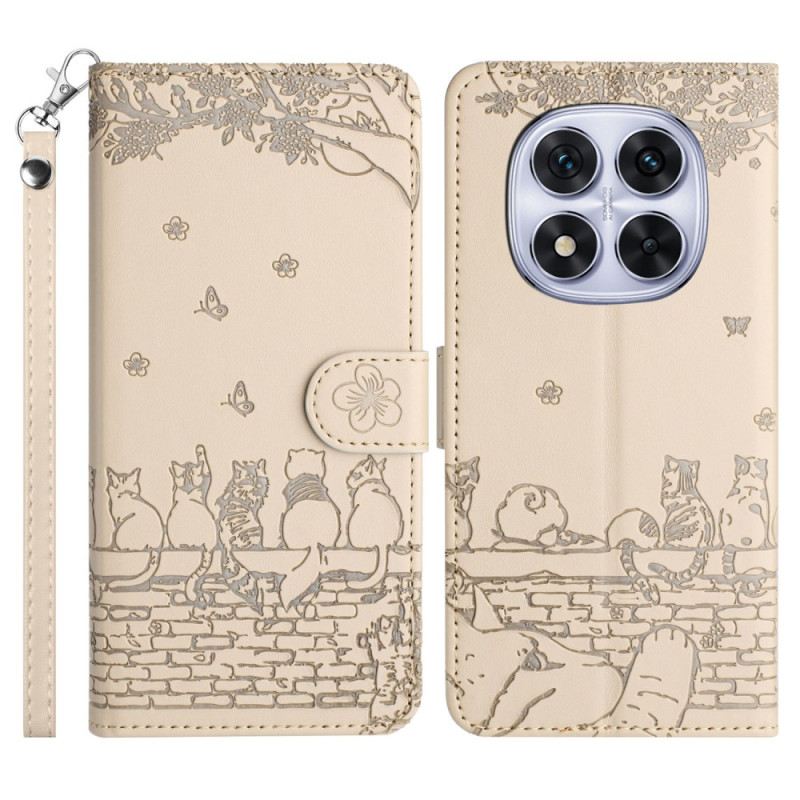 Bőrtok Poco X7 5g Macskamintás Nyakpánt