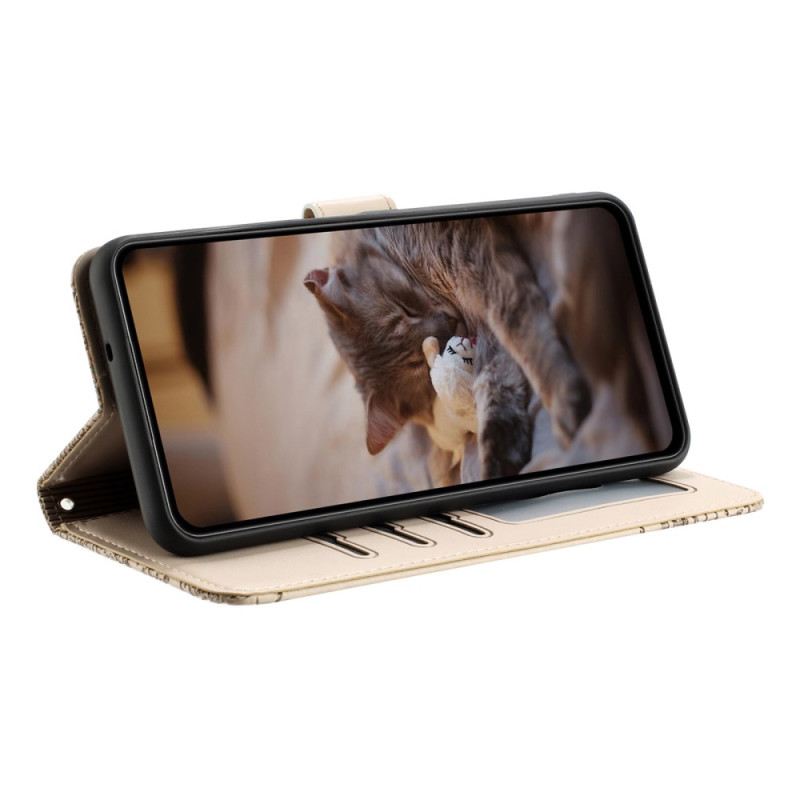 Bőrtok Poco X7 5g Macskamintás Nyakpánt