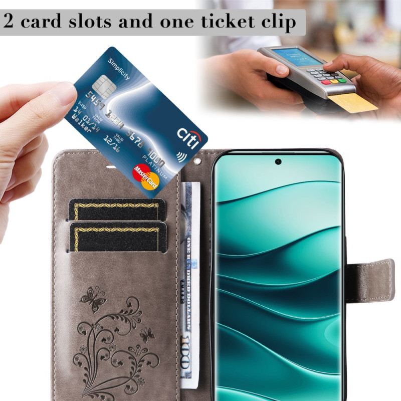 Bőrtok Poco X7 5g Óriás Pillangók