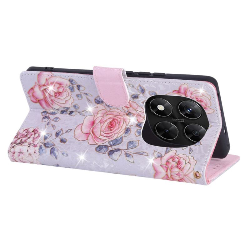 Kinyitható Tokok Poco X7 5g Rfid-blokkoló Virágmintás