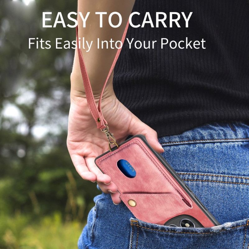 Tok Poco X7 5g Bőrhatású Kártyatartó És Nyakpánt