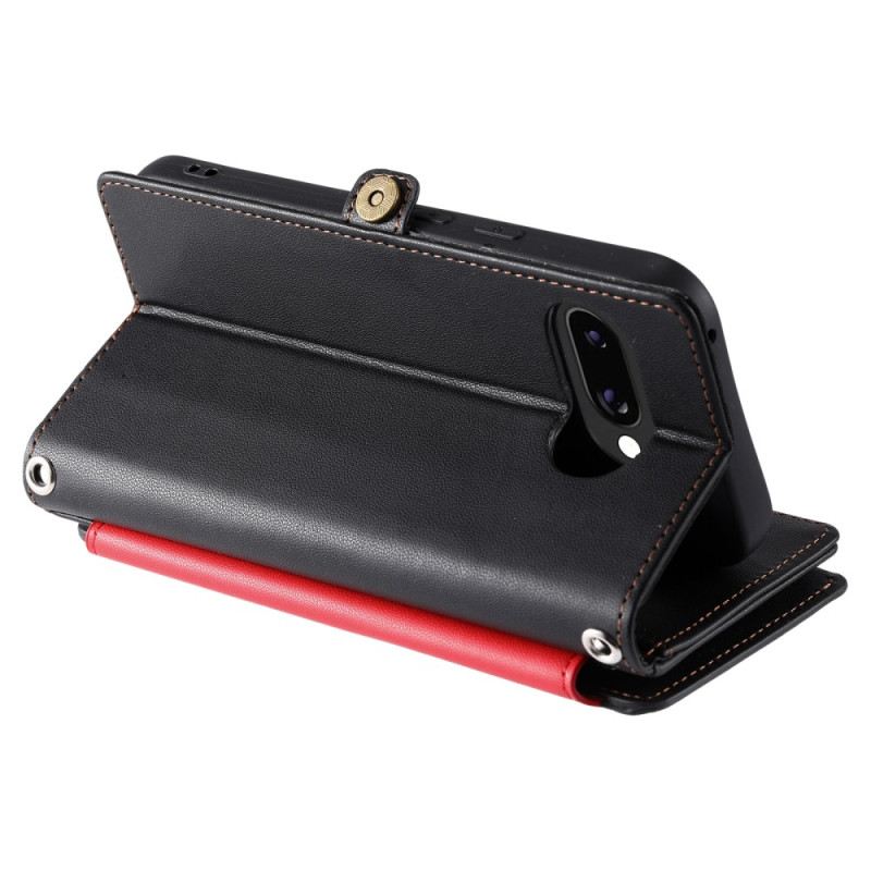 Bőrtok Google Pixel 10a 8 Kártyatartós Pénztárca Nyakpánttal