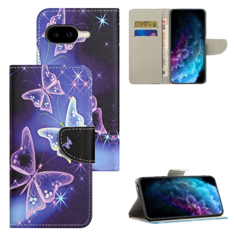 Bőrtok Google Pixel 10a Csillogó Pillangók