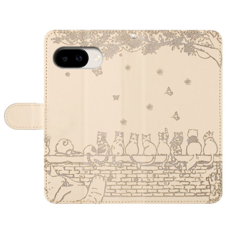 Bőrtok Google Pixel 10a Macskaminta