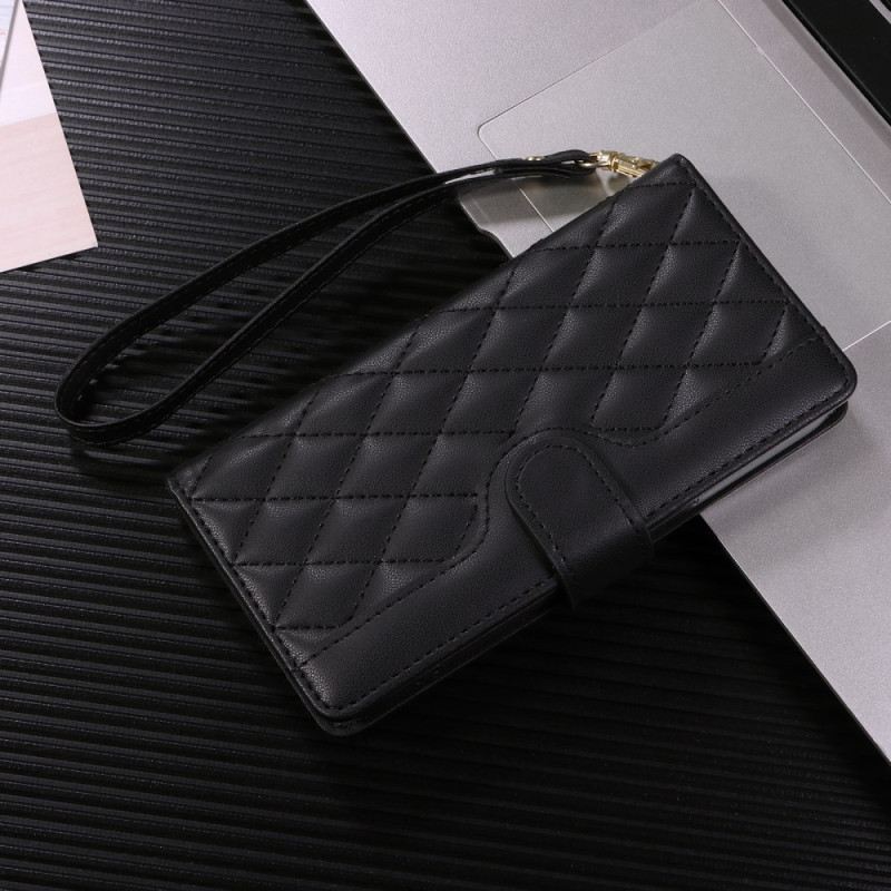 Bőrtok Google Pixel 10a Steppelt Pénztárca Pánttal És Vállpánttal