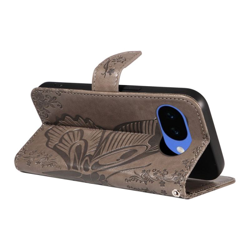 Kinyitható Bőrtok Google Pixel 10a Grafikus Pillangó