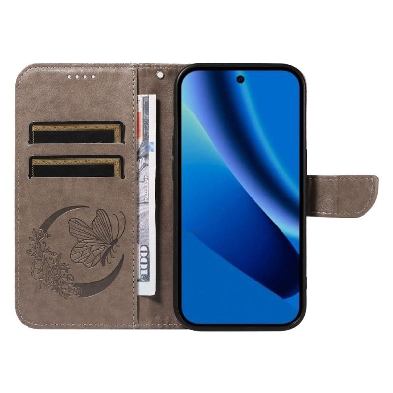 Kinyitható Bőrtok Google Pixel 10a Grafikus Pillangó