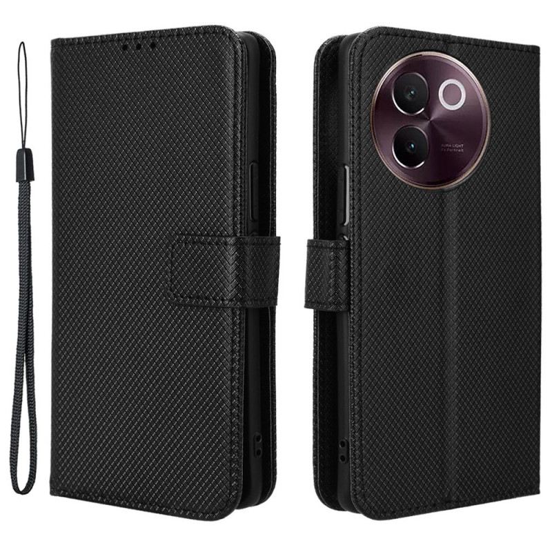 Kinyitható Bőrtok Vivo V40 Lite 5g Gyémánt Textúra