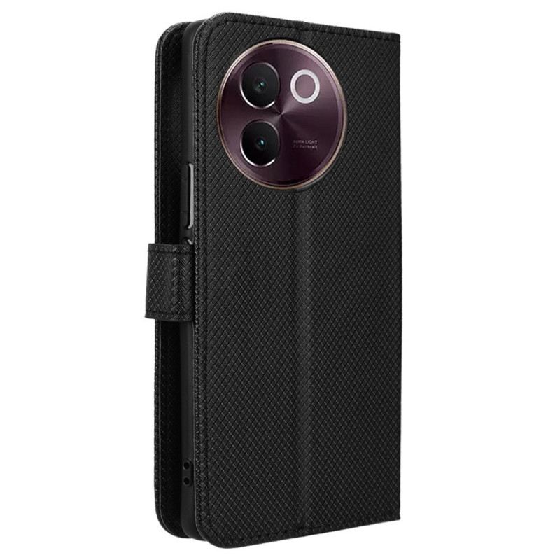 Kinyitható Bőrtok Vivo V40 Lite 5g Gyémánt Textúra