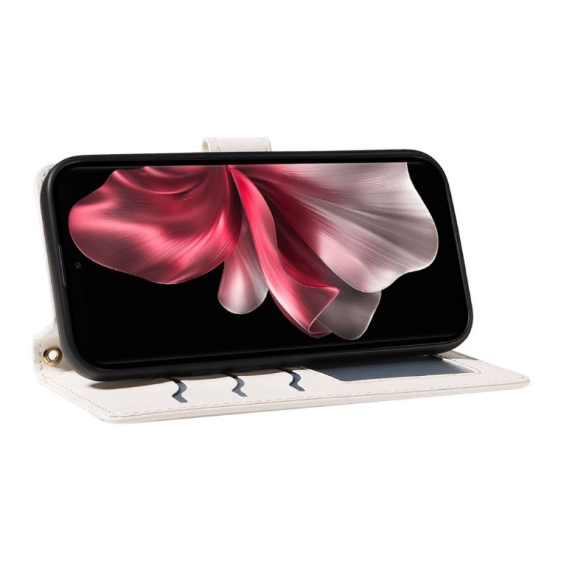 Kinyitható Tokok Vivo V40 Lite 5g Steppelt Pántokkal