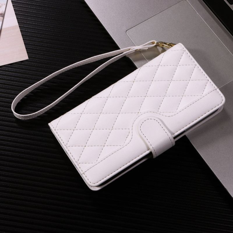 Kinyitható Tokok Vivo V40 Lite 5g Steppelt Pántokkal