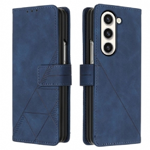 Bőrtok Samsung Galaxy Z Fold 5 Háromszög Minta
