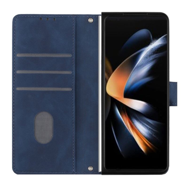 Bőrtok Samsung Galaxy Z Fold 5 Háromszög Minta