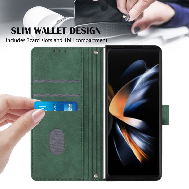Bőrtok Samsung Galaxy Z Fold 5 Háromszög Minta