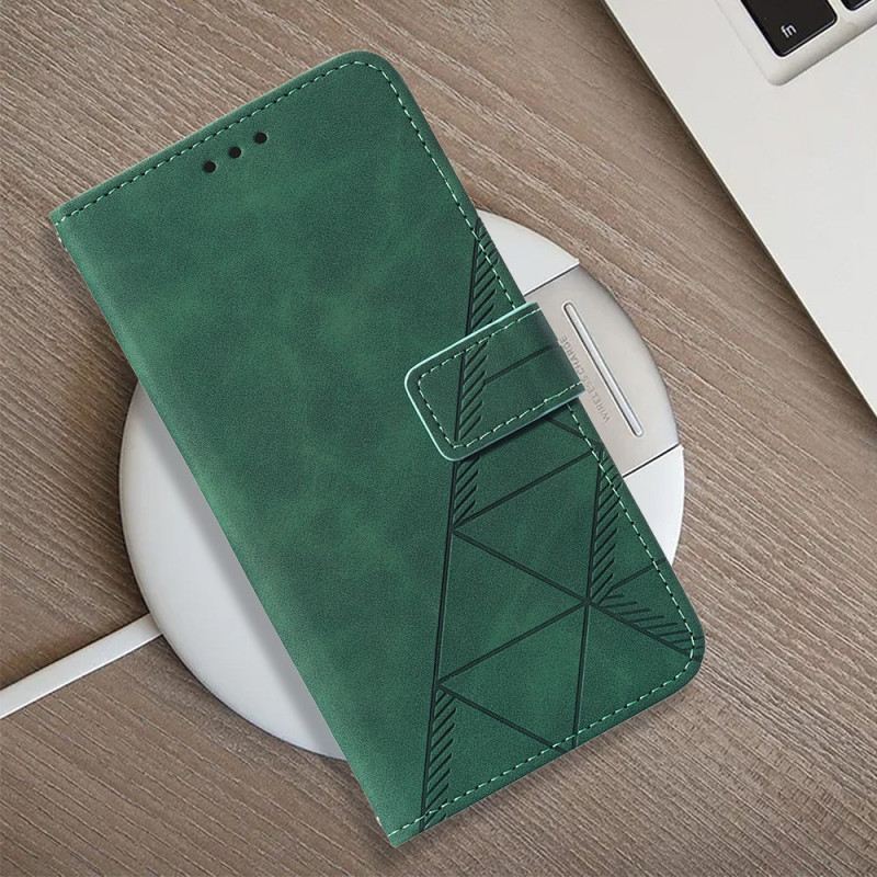 Bőrtok Samsung Galaxy Z Fold 5 Háromszög Minta