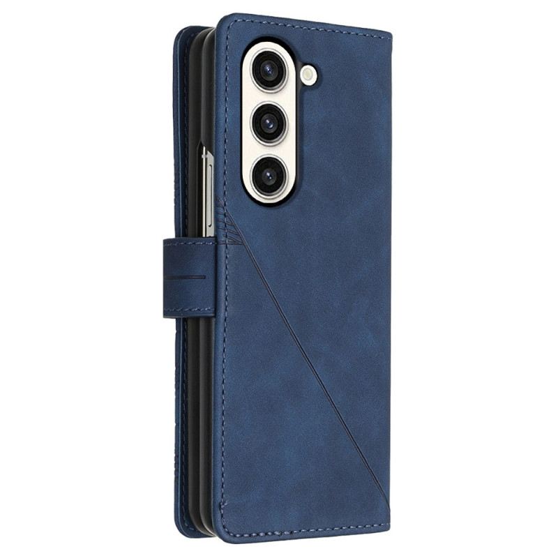 Bőrtok Samsung Galaxy Z Fold 5 Háromszög Minta
