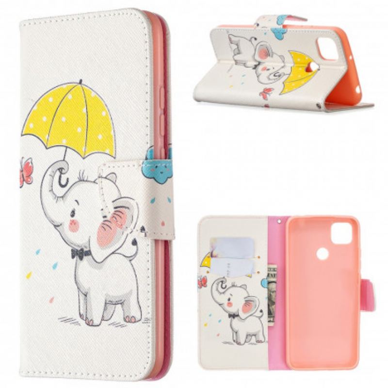 Fliptok / Bőrtok Xiaomi Redmi 9C Elefánt Bébi