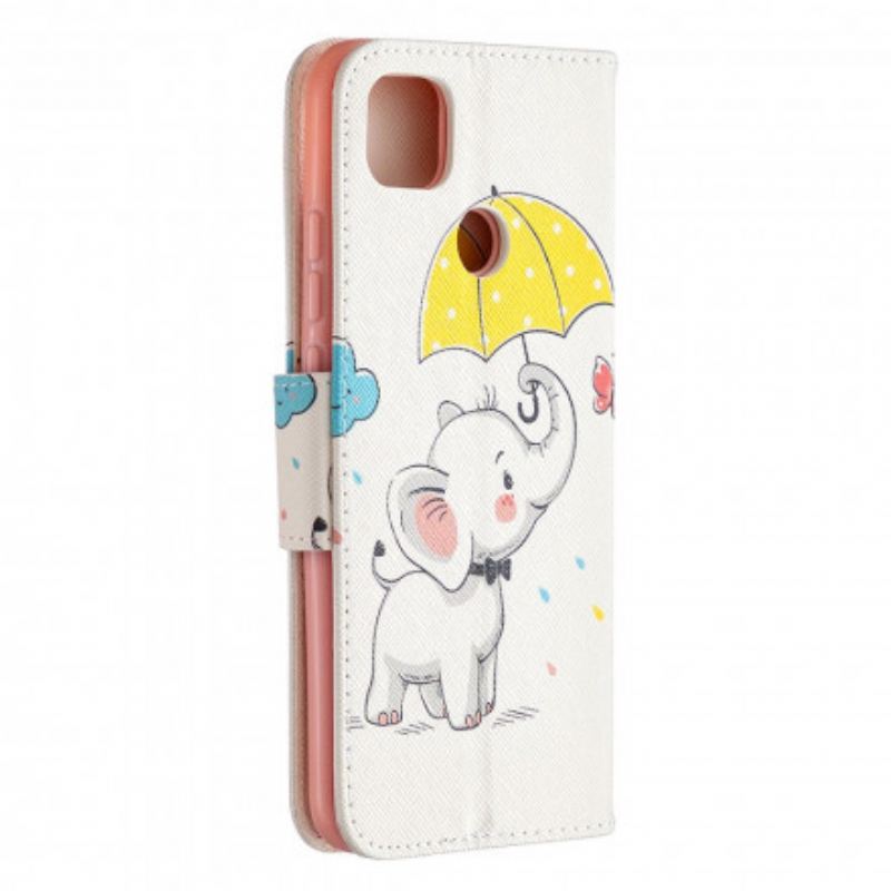Fliptok / Bőrtok Xiaomi Redmi 9C Elefánt Bébi