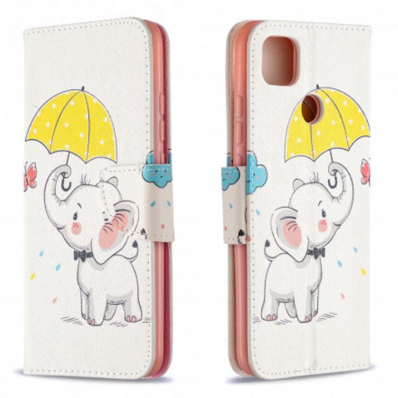 Fliptok / Bőrtok Xiaomi Redmi 9C Elefánt Bébi