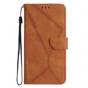 Bőrtok Realme 12 Pro / 12 Pro Plus Csíkos Vonalak És Pontok