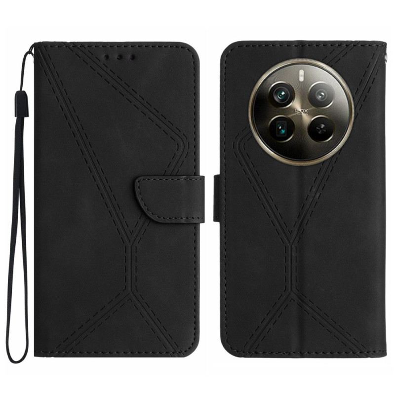 Bőrtok Realme 12 Pro / 12 Pro Plus Csíkos Vonalak És Pontok