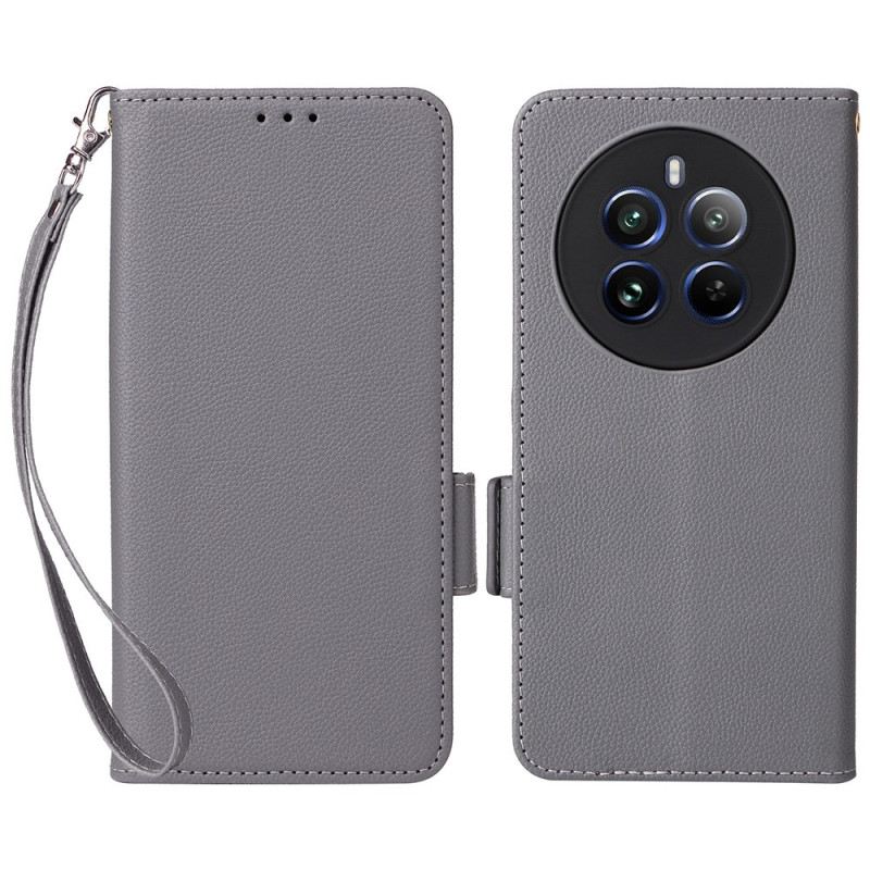 Bőrtok Realme 12 Pro / 12 Pro Plus Duplapántos Csat