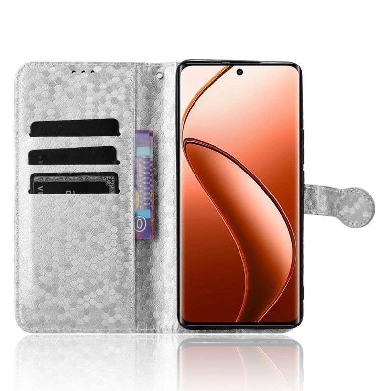 Bőrtok Realme 12 Pro / 12 Pro Plus Fényes Pontok Szíjjal