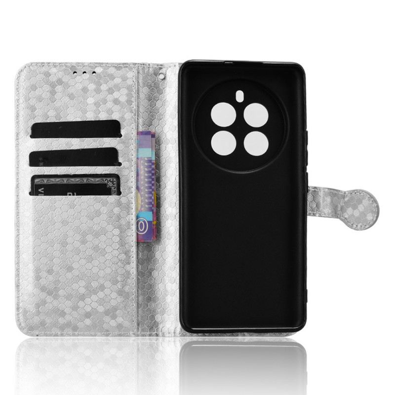 Bőrtok Realme 12 Pro / 12 Pro Plus Fényes Pontok Szíjjal