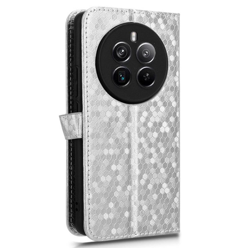 Bőrtok Realme 12 Pro / 12 Pro Plus Fényes Pontok Szíjjal