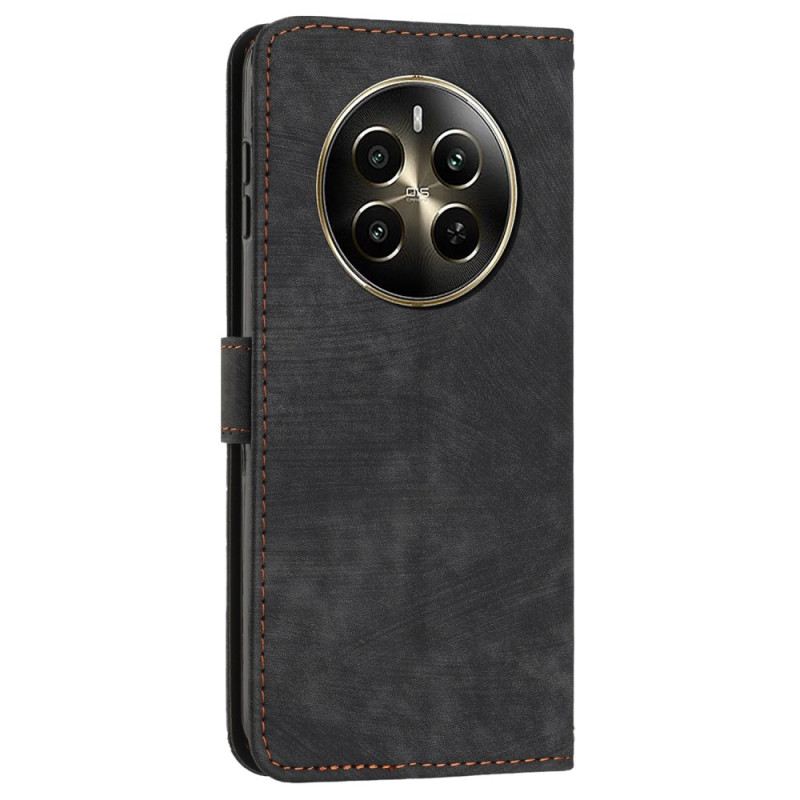 Bőrtok Realme 12 Pro / 12 Pro Plus Geometrikus Hevedervonalak