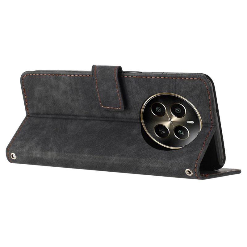 Bőrtok Realme 12 Pro / 12 Pro Plus Geometrikus Hevedervonalak