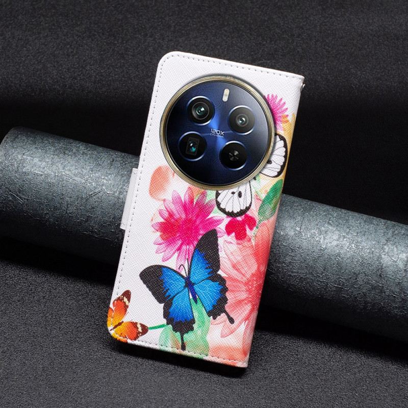 Bőrtok Realme 12 Pro / 12 Pro Plus Két Pillangó