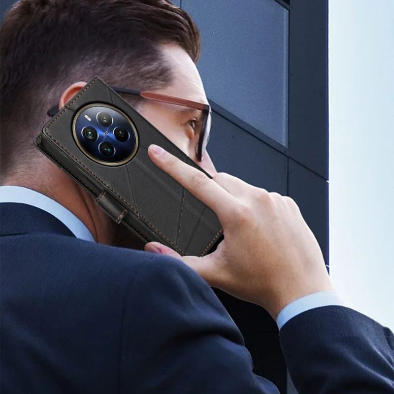 Bőrtok Realme 12 Pro / 12 Pro Plus Sorok Nyomtatása