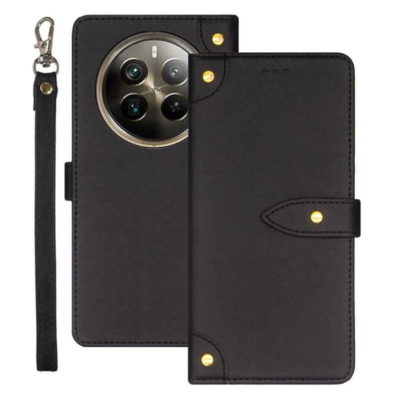 Bőrtok Realme 12 Pro / 12 Pro Plus Szegecsek És Pántok Idewei