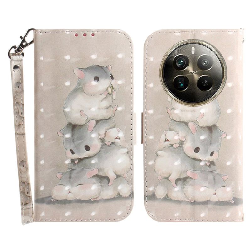 Fliptok Realme 12 Pro / 12 Pro Plus Hörcsögök Szíjjal