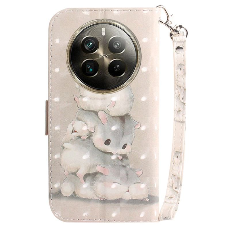 Fliptok Realme 12 Pro / 12 Pro Plus Hörcsögök Szíjjal