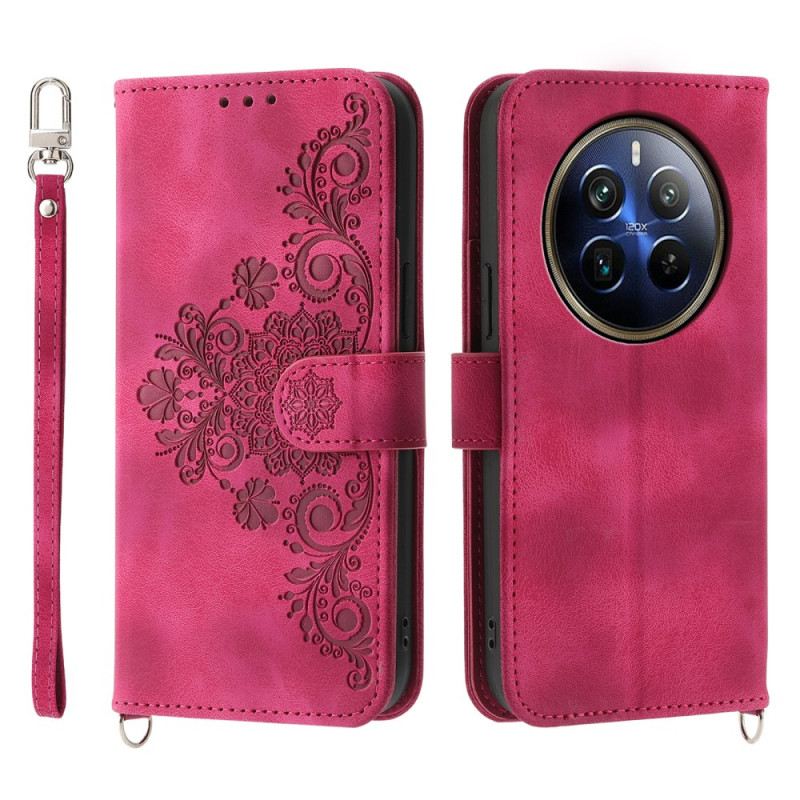 Fliptok Realme 12 Pro / 12 Pro Plus Virágos Szíj És Vállpánt