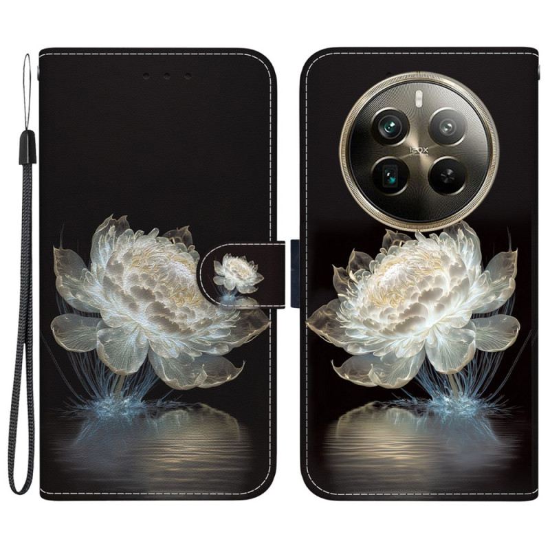 Kinyitható Tokok Realme 12 Pro / 12 Pro Plus Kristály Bazsarózsa Szíjjal