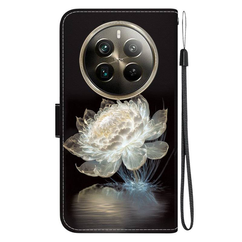 Kinyitható Tokok Realme 12 Pro / 12 Pro Plus Kristály Bazsarózsa Szíjjal