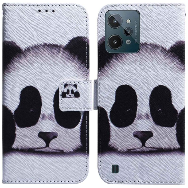 Fliptok / Bőrtok Realme C31 Aranyos Panda