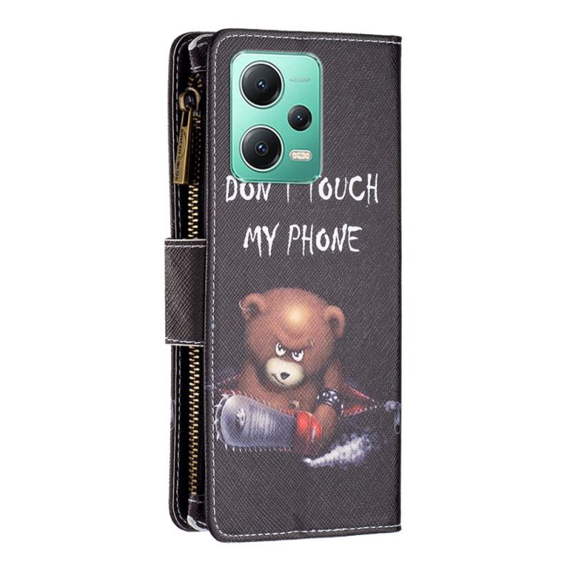 Fliptok / Bőrtok Xiaomi Redmi Note 12 5G Veszélyes Medve Pénztárca