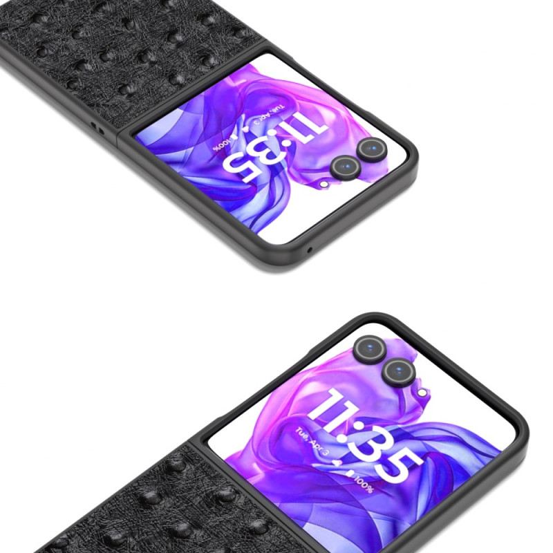 Mobiltelefon Tokok Motorola Razr 50 Ultra Abeel Strucc Textúrájú Bőr