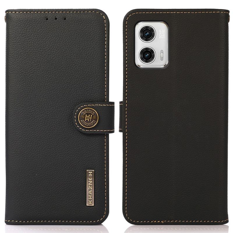 Fliptok / Bőrtok Moto G73 5G Khazneh Rfid Szíj
