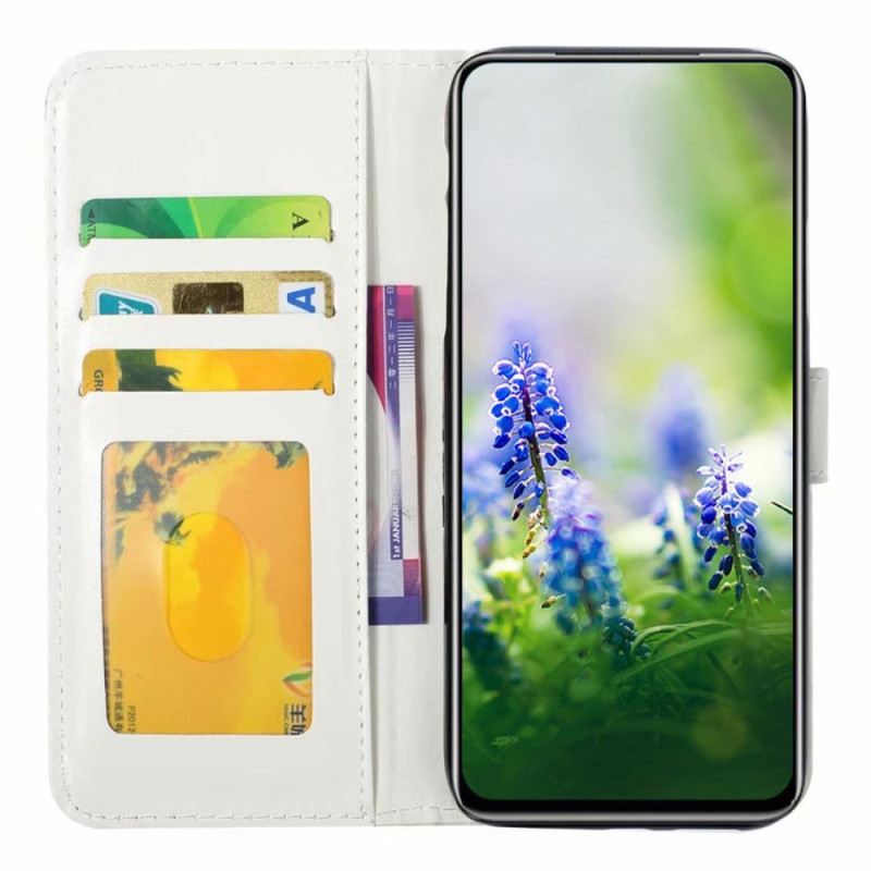 Fliptok / Bőrtok Samsung Galaxy A54 5G Farkas A Hold Alatt A Zsinórral