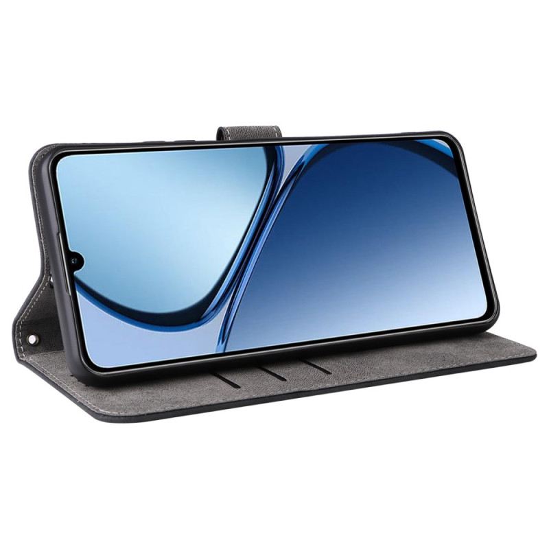 Bőrtok Realme C63 Rfid Védelemmel Ellátott Velúr Hatású Pánttal