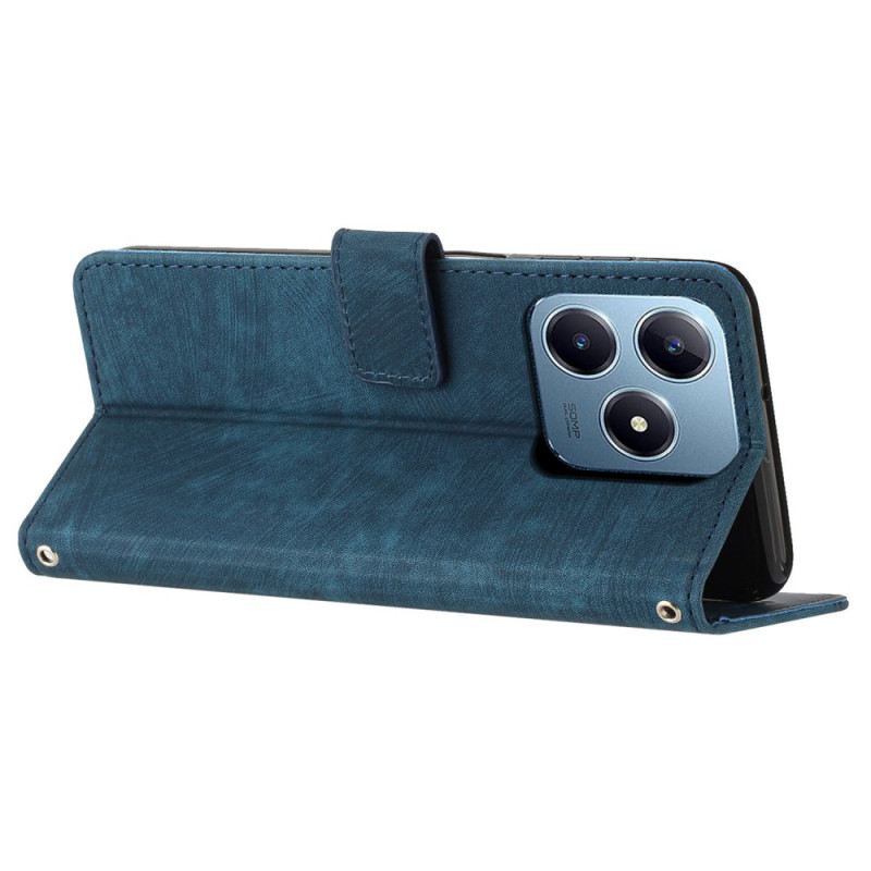 Kinyitható Bőrtok Realme C63 Retro Vonalak