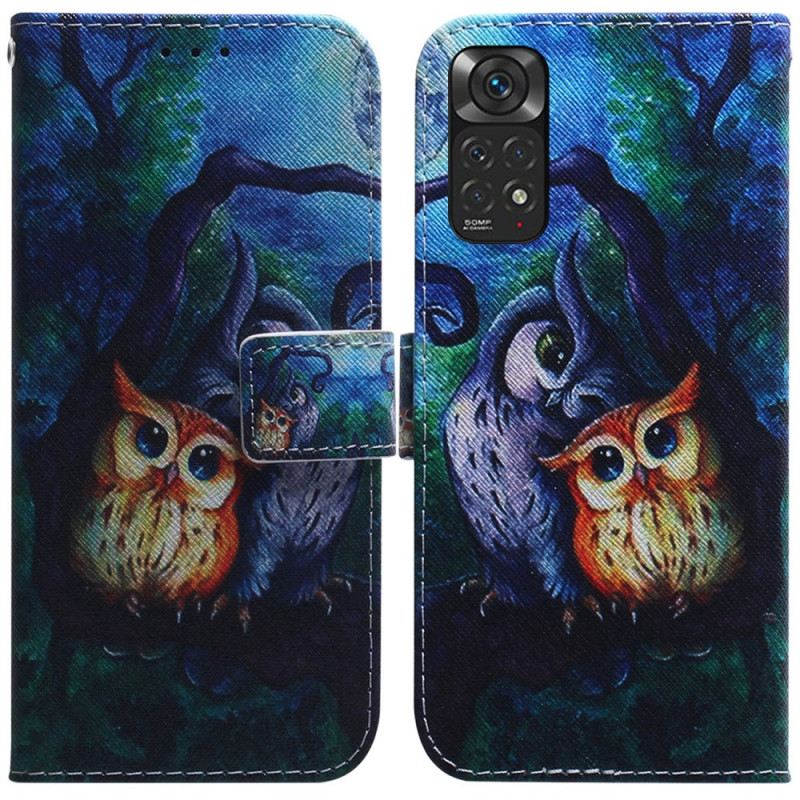 Fliptok / Bőrtok Xiaomi Redmi Note 11 / 11S Baglyok Festménye